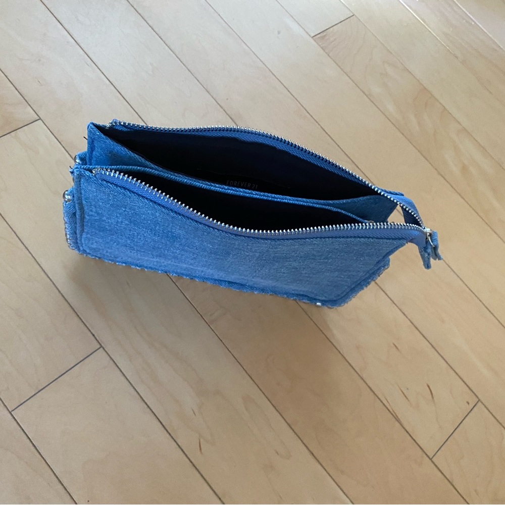 Forever 21 Denim Clutch with Silver Studded Accents - Picture 7 of 9